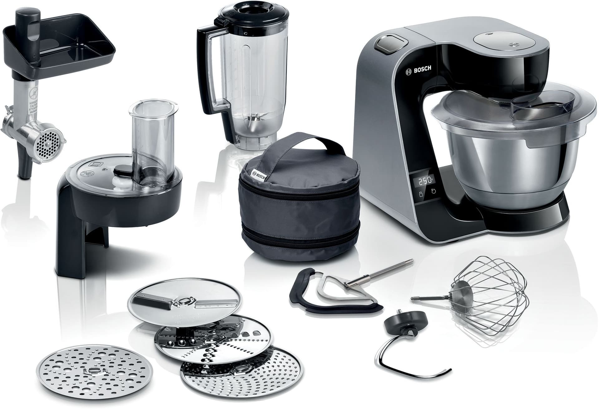Bosch  Köksmaskin med våg MUM 5 1000 W Svart, Mörk silver MUM5XC4E Serie 4